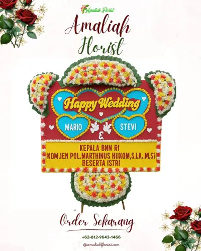 Karangan Papan Bunga Pernikahan di Kedungsari
